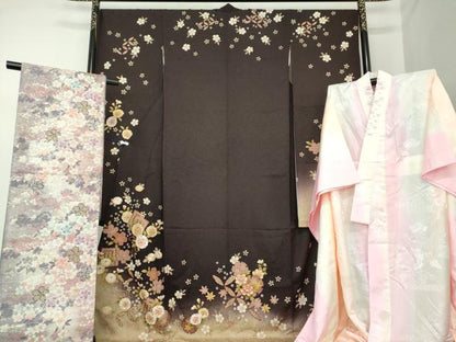 平和屋着物●豪華振袖 長襦袢(無双仕立て・半衿刺繍)・袋帯セット 刺繍 源氏香 雪輪舞桜 暈し染 金彩 やまと誂製 ロング丈 逸品 DAAS3734ps