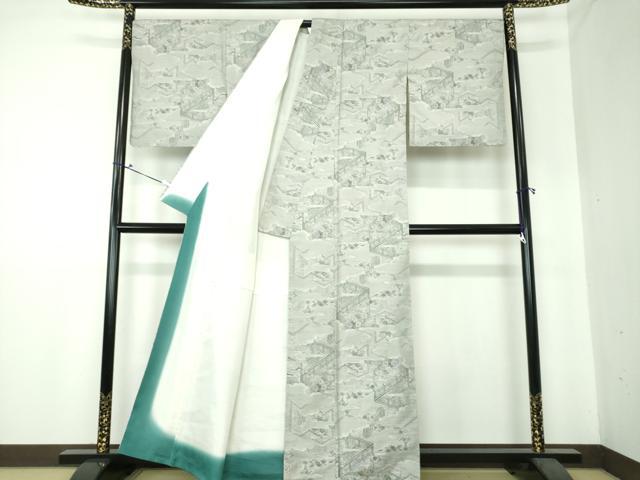 平和屋着物●本場大島紬　白大島　一元7マルキ　有栖川文様　正絹　逸品　AABG0404ph 平和屋着物○本場大島紬 白大島 9マルキ 流水草花文 正絹 逸品 未使用