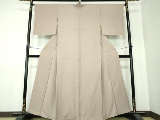 平和屋着物●上質な色無地 紋意匠 茶鼠色 正絹 逸品 未使用 DAAS3745ps