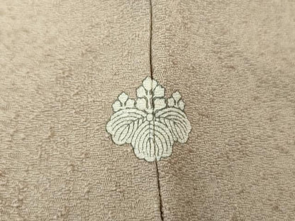 平和屋着物●上質な色無地 紋意匠 茶鼠色 正絹 逸品 未使用 DAAS3745ps