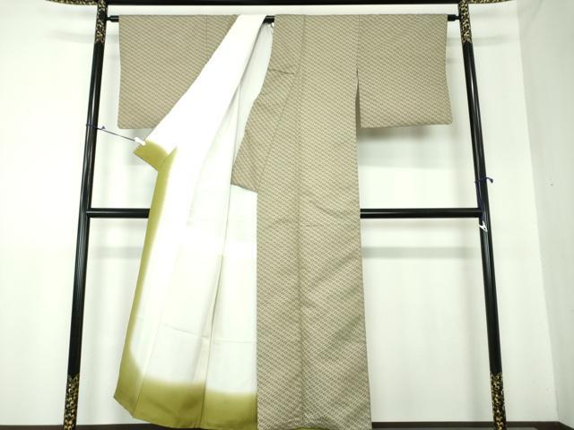 平和屋着物●上質なお召 菱文 正絹 逸品 DAAS3782ps
