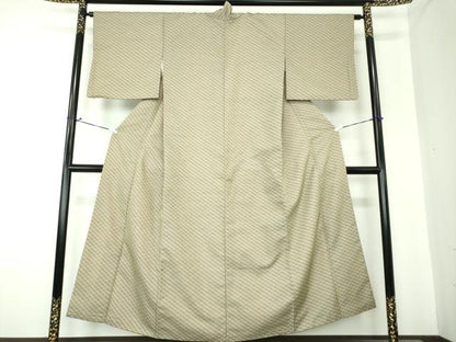 平和屋着物●上質なお召 菱文 正絹 逸品 DAAS3782ps