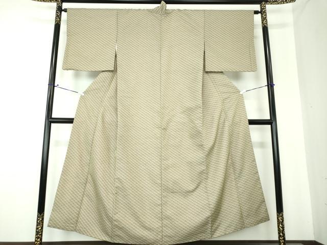 平和屋着物●上質なお召 菱文 正絹 逸品 DAAS3782ps