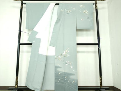 平和屋着物●訪問着 友禅 作家物 流水花文 暈し染め 鈴乃屋扱い 正絹 逸品 DAAS3793ps