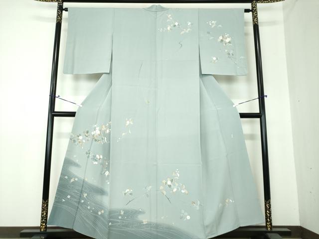 平和屋着物●訪問着 友禅 作家物 流水花文 暈し染め 鈴乃屋扱い 正絹 逸品 DAAS3793ps