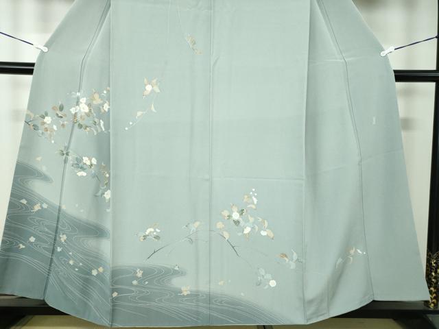 平和屋着物●訪問着 友禅 作家物 流水花文 暈し染め 鈴乃屋扱い 正絹 逸品 DAAS3793ps