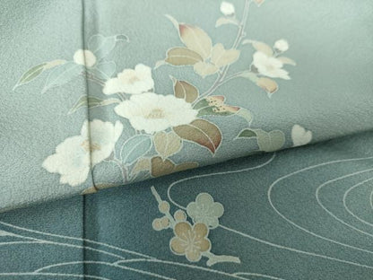 平和屋着物●訪問着 友禅 作家物 流水花文 暈し染め 鈴乃屋扱い 正絹 逸品 DAAS3793ps