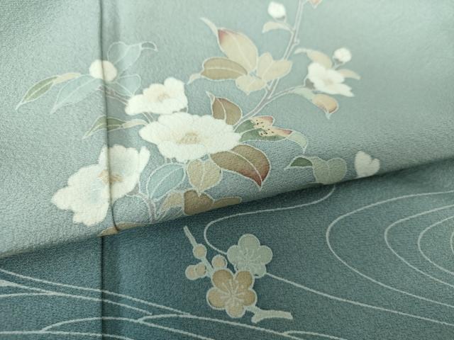 平和屋着物●訪問着 友禅 作家物 流水花文 暈し染め 鈴乃屋扱い 正絹 逸品 DAAS3793ps