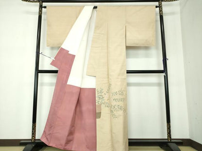 平和屋着物●色留訪問着 紬地 飾花文 正絹 逸品 未使用 DAAS3799ps