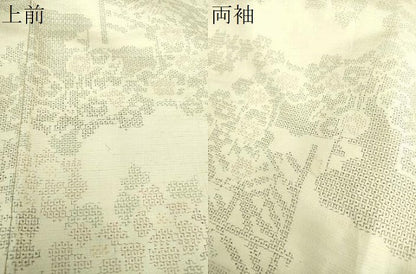 平和屋着物●結城紬　100亀甲　風景花文　正絹　逸品　DAAS3801ps