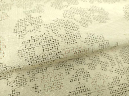 平和屋着物●結城紬　100亀甲　風景花文　正絹　逸品　DAAS3801ps