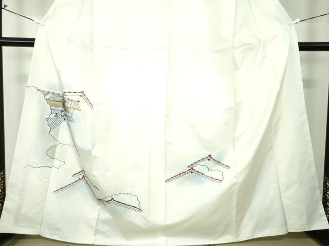 平和屋着物●本場染大島紬　訪問着　手描き　雲取り風景　金彩　正絹　逸品　DAAS3813ps