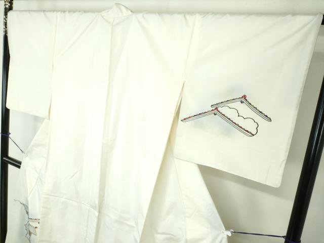 平和屋着物●本場染大島紬　訪問着　手描き　雲取り風景　金彩　正絹　逸品　DAAS3813ps