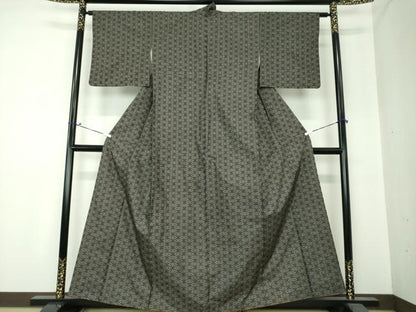 平和屋着物●本場大島紬 7マルキ 麻の葉文様 正絹 逸品 DAAS3827ps