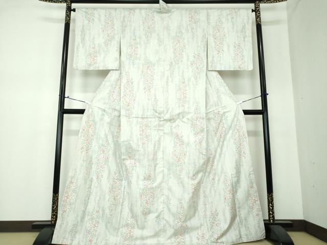 平和屋着物●本場大島紬 白大島 9マルキ 枝垂れ桜 正絹 逸品 DAAS3835ps