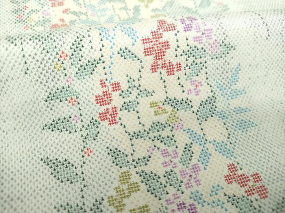 平和屋着物●本場大島紬 白大島 9マルキ 枝垂れ桜 正絹 逸品 DAAS3835ps