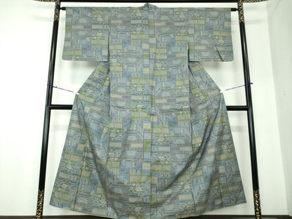 平和屋着物●本場大島紬 7マルキ 日本風景 囲炉裏 正絹 逸品 DAAS3836ps