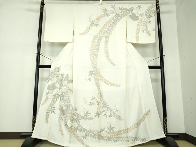 平和屋着物●訪問着 絞り 辻が花 舞蝶文 金銀彩 正絹 逸品 DAAS3860ps
