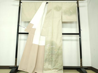 平和屋着物●本場大島紬 訪問着 作家物 手描き 花鳥文 正絹 逸品 DAAS3876ps