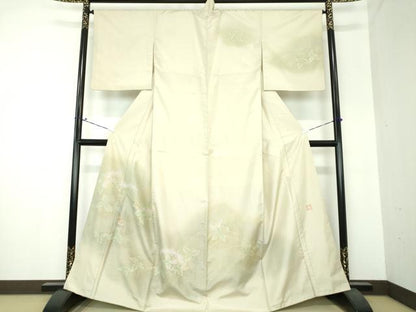 平和屋着物●本場大島紬 訪問着 作家物 手描き 花鳥文 正絹 逸品 DAAS3876ps