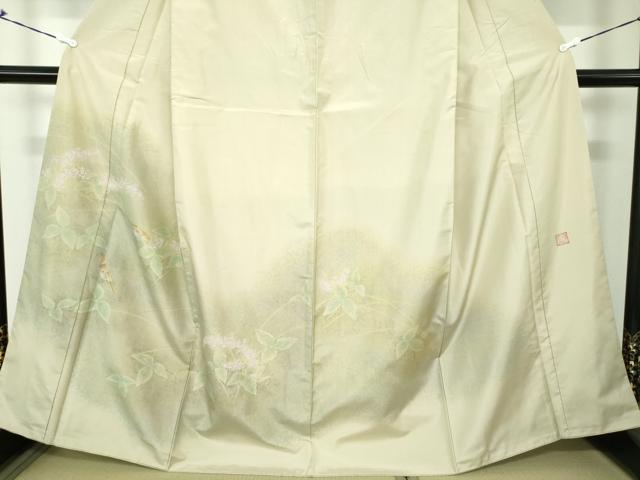 平和屋着物●本場大島紬 訪問着 作家物 手描き 花鳥文 正絹 逸品 DAAS3876ps