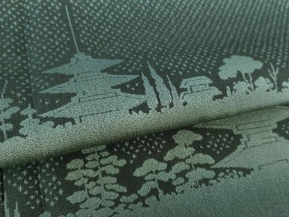 平和屋着物●訪問着　お召地　風景文　暈し染め　正絹　逸品　DAAS3877ps