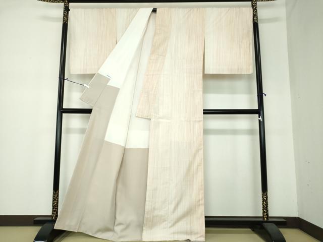 平和屋着物●上質な紬 変わり縞 正絹 逸品 未使用 DAAS3885ps
