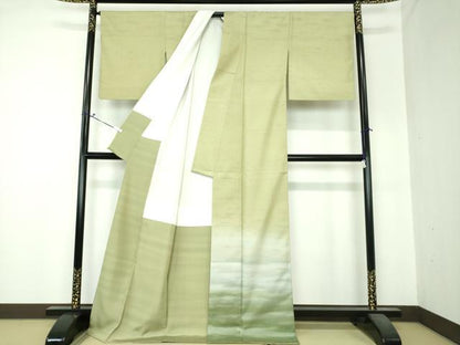 平和屋着物●石川県指定無形文化財　牛首紬　白山工房　手織り　訪問着　霞文　正絹　逸品　DAAS3930ps