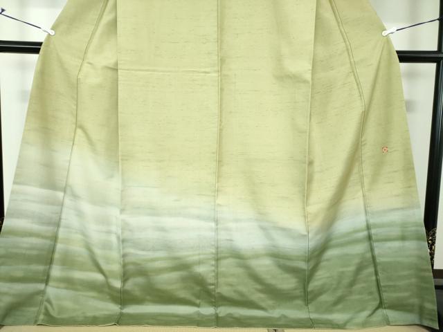平和屋着物●石川県指定無形文化財　牛首紬　白山工房　手織り　訪問着　霞文　正絹　逸品　DAAS3930ps