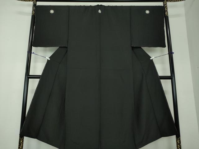 平和屋着物●男性　黒紋付　羽織セット　正絹　逸品　DAAS3936ps