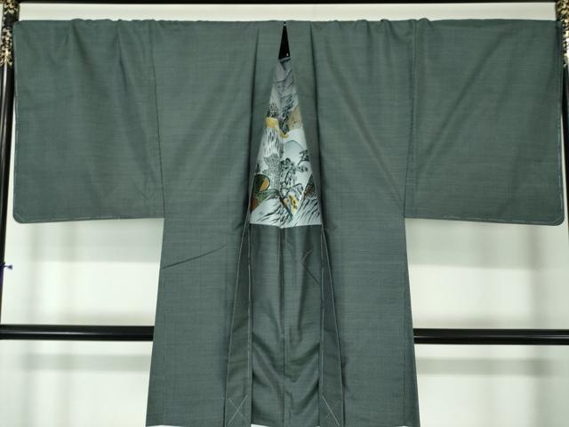 平和屋着物●男性　本場大島紬　アンサンブル　キングサイズ　長羽織　100亀甲　総詰め　正絹　逸品　未使用　DAAS3943ps
