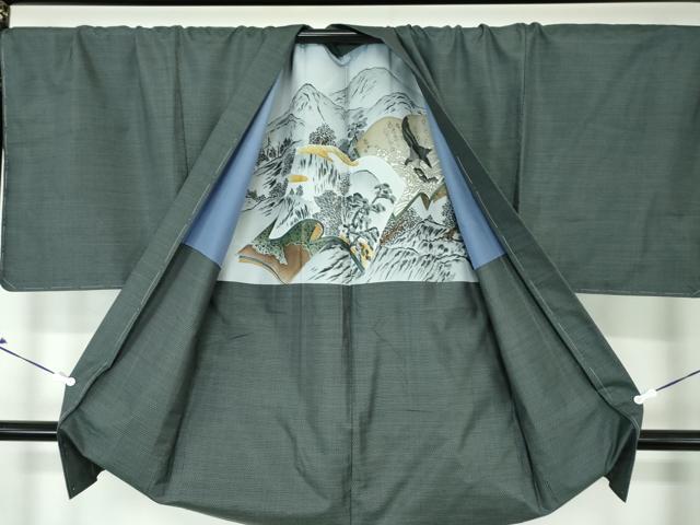 平和屋着物●男性　本場大島紬　アンサンブル　キングサイズ　長羽織　100亀甲　総詰め　正絹　逸品　未使用　DAAS3943ps