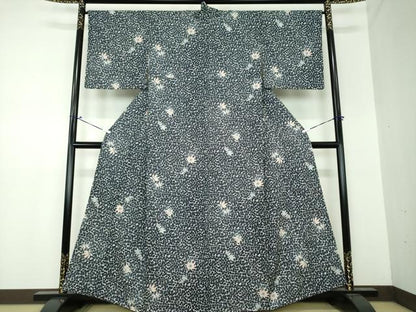 平和屋着物●上質な小紋　楓文　正絹　逸品　DAAS3966ps