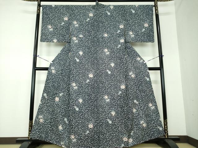 平和屋着物●上質な小紋　楓文　正絹　逸品　DAAS3966ps