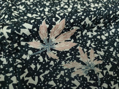 平和屋着物●上質な小紋　楓文　正絹　逸品　DAAS3966ps