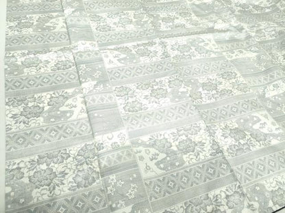 平和屋着物●本場大島紬 白大島 9マルキ 横段吉祥花文 正絹 逸品 未使用 DAAS3973ps