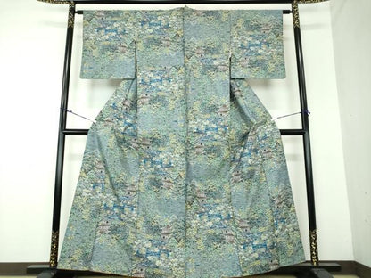 平和屋着物●都喜ヱ門　本場大島紬　7マルキ　総絣　風景文　藤絹織物謹製　正絹　逸品　DAAS3980ps