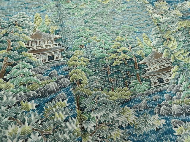 平和屋着物●都喜ヱ門　本場大島紬　7マルキ　総絣　風景文　藤絹織物謹製　正絹　逸品　DAAS3980ps