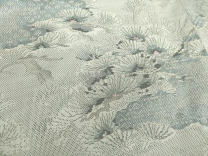 平和屋着物●本場大島紬 白大島 7マルキ 総絣 雲取り花文 正絹 逸品 DAAS3983ps