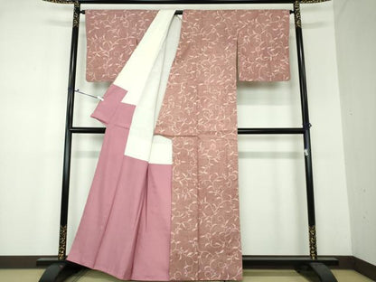 平和屋着物●生紬 ろうけつ染め 花唐草文 正絹 逸品 DAAS3984ps
