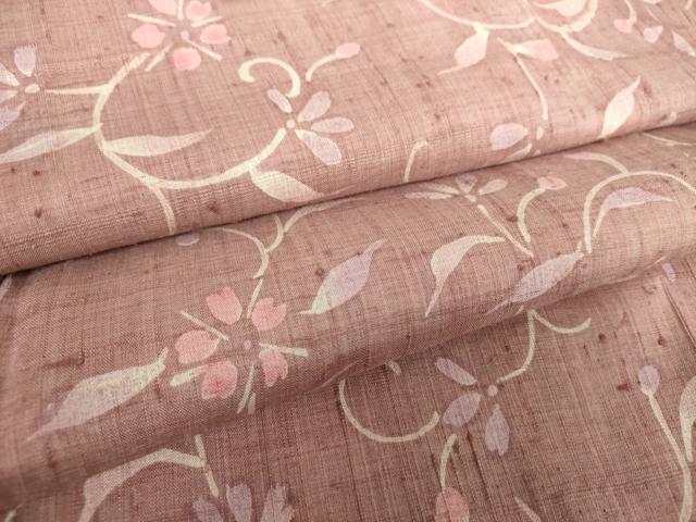 平和屋着物●生紬 ろうけつ染め 花唐草文 正絹 逸品 DAAS3984ps