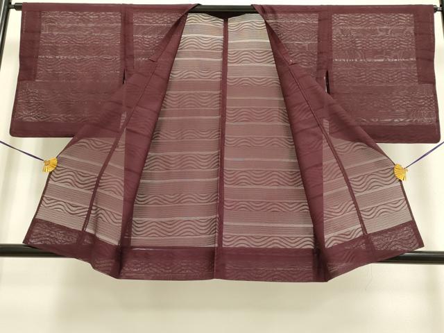 平和屋着物▽道行コート スリーシーズン 春夏秋 塵除け 横段紋紗 正絹 逸品 DAAS4001du