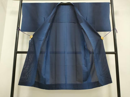 平和屋着物▽道行コート スリーシーズン 春夏秋 塵除け ロング丈 間道 正絹 逸品 DAAS4002du