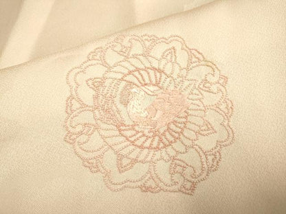 平和屋着物▽中国三大刺繍 相良刺繍 総刺繍 訪問着 単衣 花鳥文 正絹 逸品 DAAS4012du