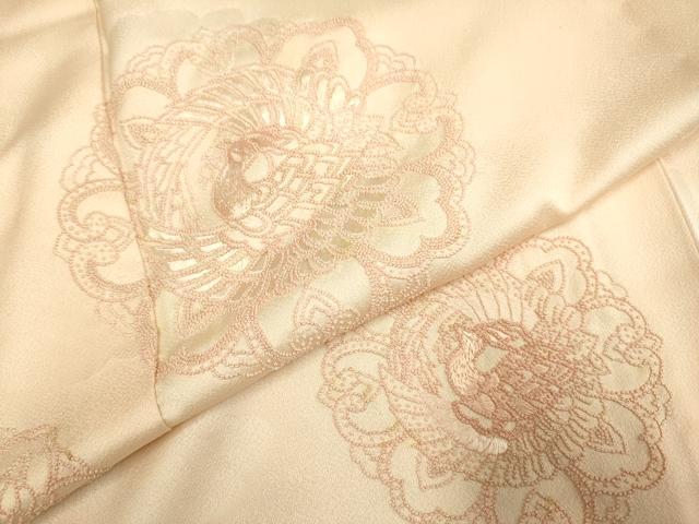 平和屋着物▽中国三大刺繍 相良刺繍 総刺繍 訪問着 単衣 花鳥文 正絹 逸品 DAAS4012du