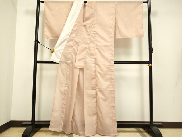 平和屋着物＊夏物　小紋　絽　舞花文　洗える着物　DAAS4154du