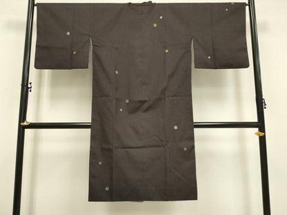 平和屋着物●道中着　ロング丈　リバーシブル　袷　紋紗　水玉　金銀彩　正絹　逸品　DAAS4477du