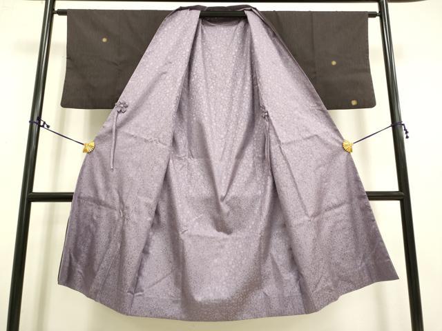 平和屋着物●道中着　ロング丈　リバーシブル　袷　紋紗　水玉　金銀彩　正絹　逸品　DAAS4477du