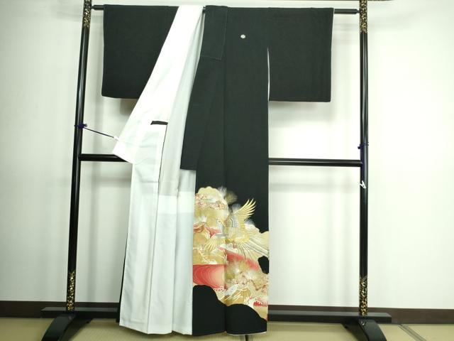 平和屋着物■豪華黒留袖　立波飛鳥松文　金彩　正絹　逸品　DAAS4654sf