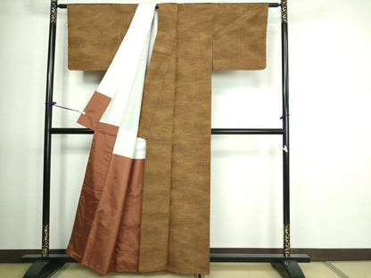 平和屋着物■上質な紬 格子 正絹 逸品 DAAS4760sf